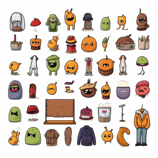 Ropa Objetos Emojis 2d ilustración vectorial de dibujos animados en