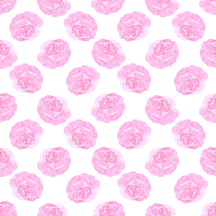 Foto rosa abstraktes nahtloses rosenmuster handgezeichnetes aquarell isoliert auf weißem hintergrund kann zum verpacken von textilmustern verwendet werden