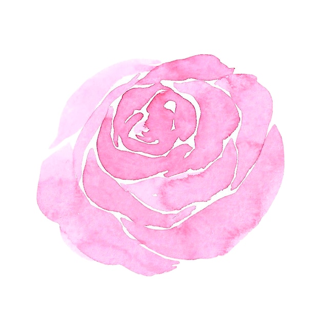 Foto rosa abstrata rosa aquarela desenhada à mão isolada no fundo branco pode ser usada para etiquetas de padrões de cartões