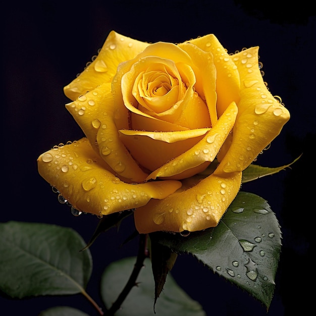 Rosa amarela com profundidade escura