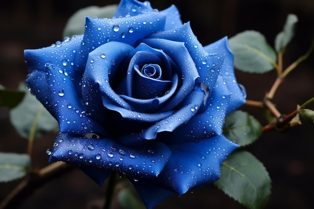 Una rosa azul flor Generativa Ai