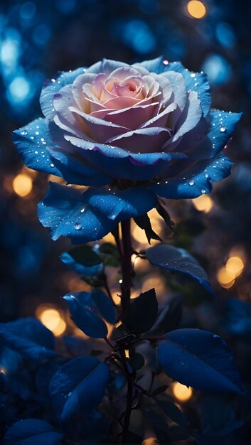 rosa azul en fotografía