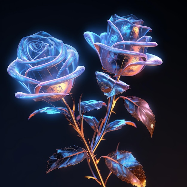 Una rosa azul con la palabra amor en ella