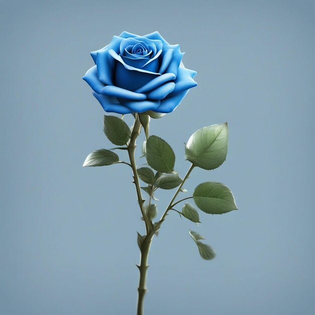 una rosa azul con una rosa azul en ella