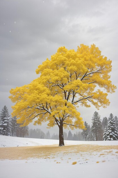 Foto rosa baum gelber baum orangefarbener baum