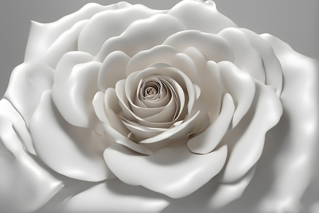 una rosa blanca con un centro negro y una flor blanca en el medio.