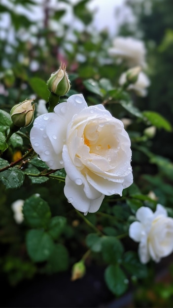 Una rosa blanca con la palabra rosa en ella