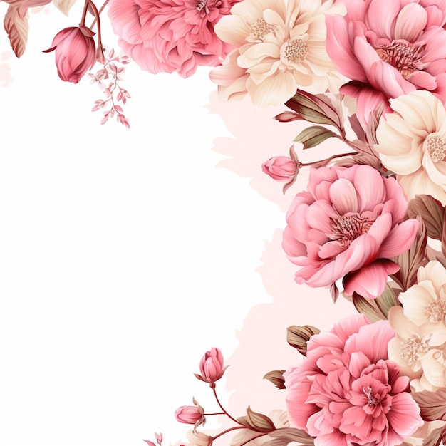 rosa Blume und weißer Hintergrund