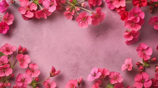 Rosa Blumen auf einem rosa Hintergrund