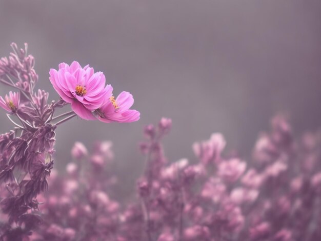 Rosa Blumen-Hintergrund mit weichem Stil und Rahmen