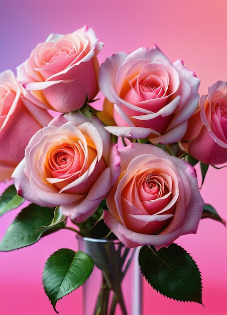 Rosa Bouquet-Gradient-Pastell-Hintergrund