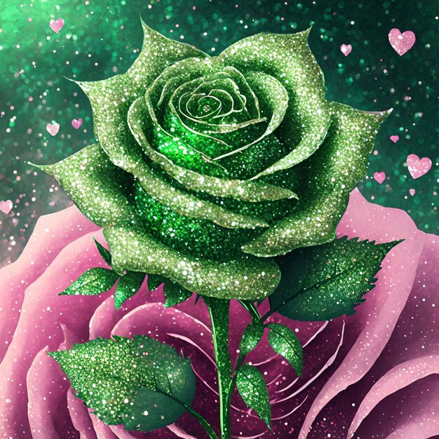 Una rosa de color verde