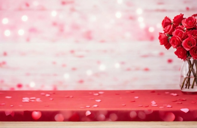 rosa día de San Valentín bokeh fondo generativo ai