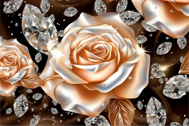 Una rosa con diamantes y la palabra diamante.