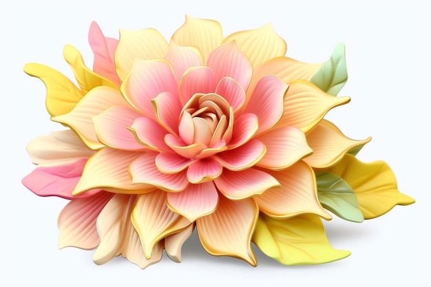 Rosa e amarelo 3D Flower clipart