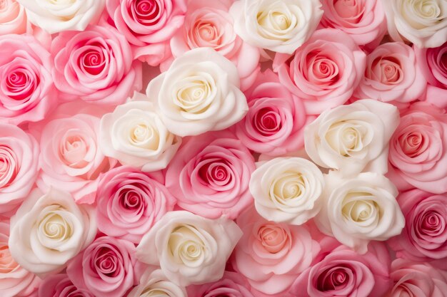 Foto rosa e rosas de fundo florescendo tesselação floral