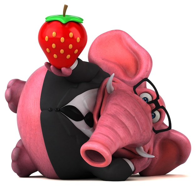 Rosa Elefant - 3D-Illustration