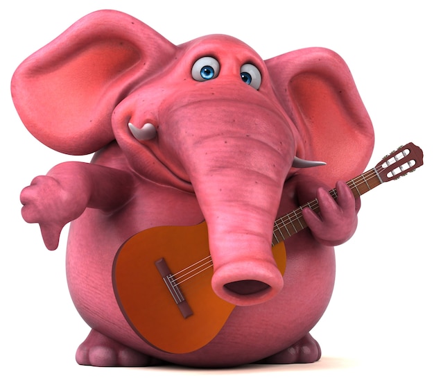 Rosa Elefant - 3D-Illustration