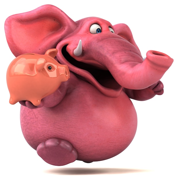 Rosa Elefant - 3D-Illustration