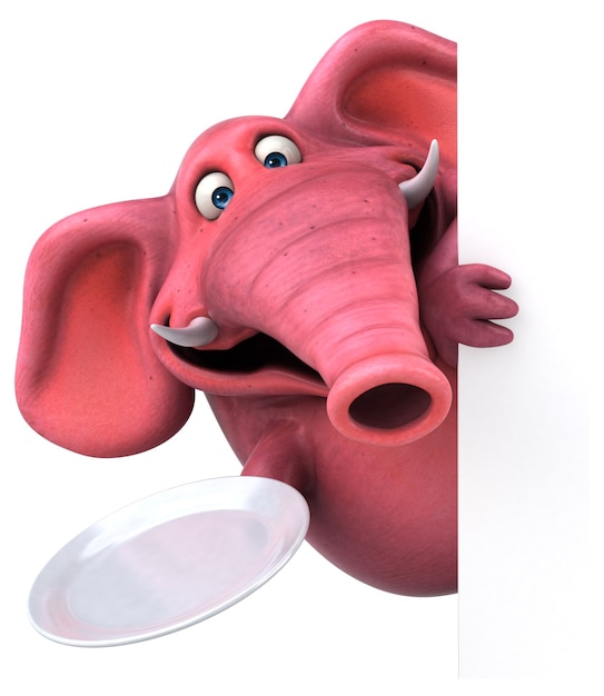 Rosa Elefant - 3D-Illustration