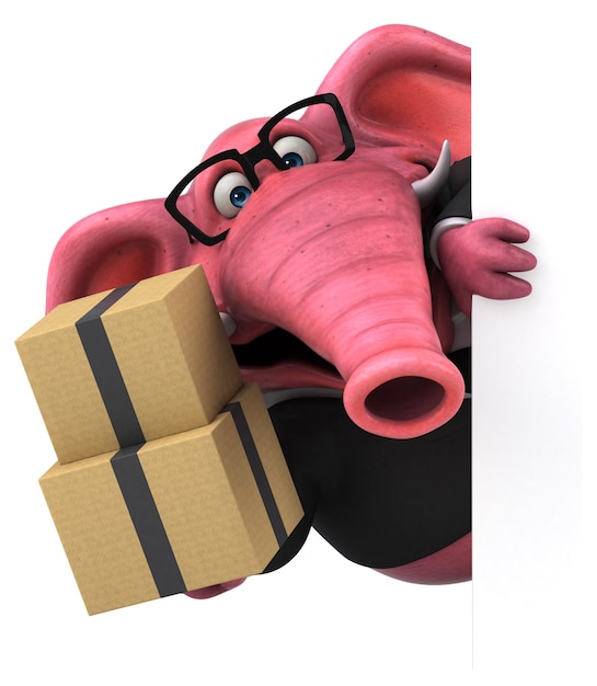 Rosa Elefant - 3D-Illustration