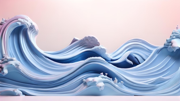 rosa Farbe 3D Seewelle Wasser Landschaft Hintergrund Tapeten