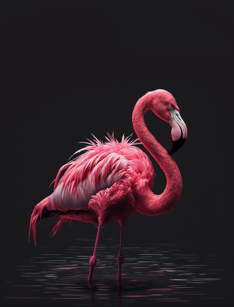 Rosa Flamingo schönes Porträt Generative KI