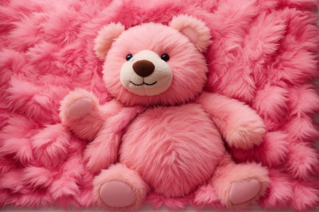 Rosa flauschiger Teddybär-Hintergrund Flauschiger Teddybär-Hintergrund Teddybär-Hintergrund Teddybär-Hintergrund AI Generative