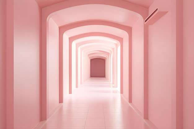 Rosa gewölbter Tunnel