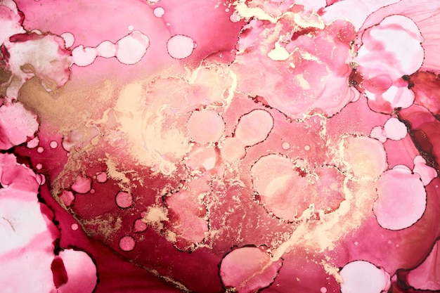 Rosa Goldtinte Luxus abstrakter Hintergrund Marmor Textur Flüssigkeit Kunstmuster Tapete Farbmischung Unterwasserwellenflecken und Flecken
