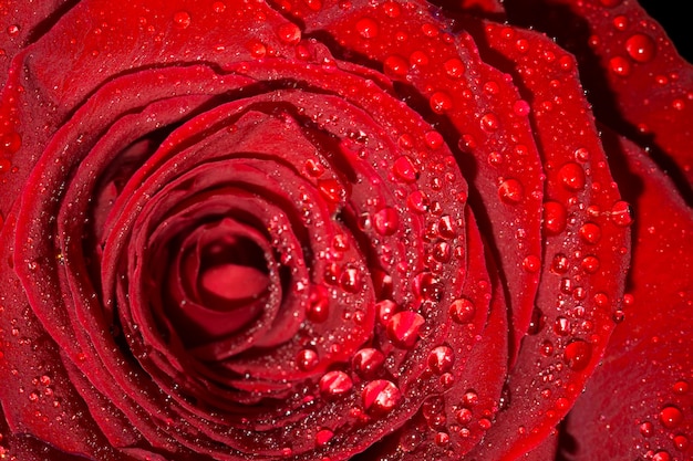 Rosa con gotas de macro