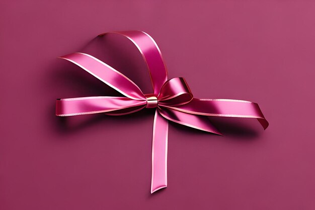 Rosa, helles Schleifenband isoliert auf transparentem Hintergrund, Draufsicht, Kopienraum für Geschenkgrußkarte