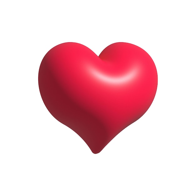 Rosa Herzform-Symbol wie oder Liebessymbol für den Valentinstag 3D-Renderillustration