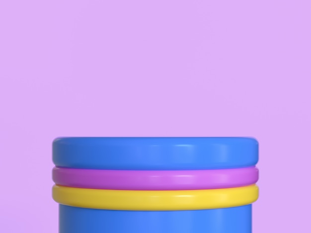 rosa Hintergrund der blauen gelben geometrischen Form