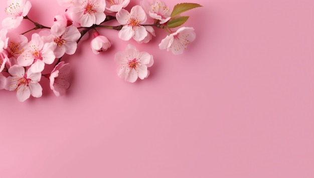 Rosa Hintergrund mit Blumen auf rosa Hintergrund