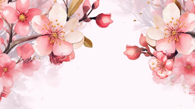 rosa Jasminblumenrahmen isoliert auf weißem Hintergrund generative KI