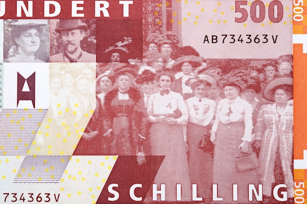 Rosa y Karl Mayreder con grupo de dinero austriaco