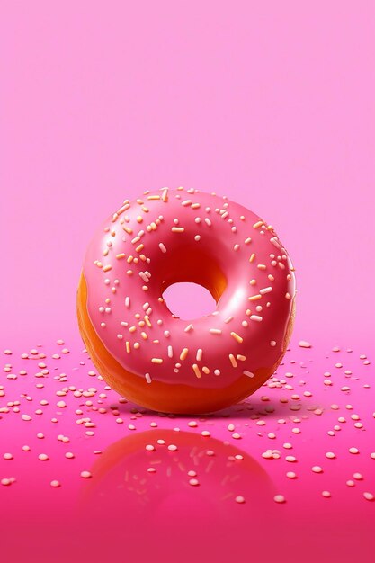 Rosa leckerer knuspriger Donut