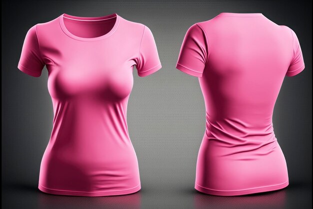 Rosa leeres Frauen-T-Shirt 3d