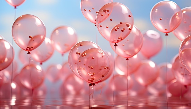 Rosa Luftballons mit verschwommenem Kreis