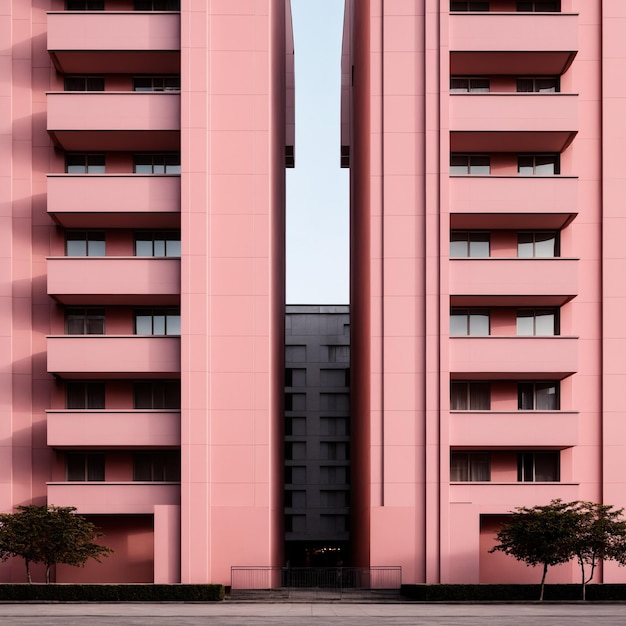 Foto rosa moderne gebäude