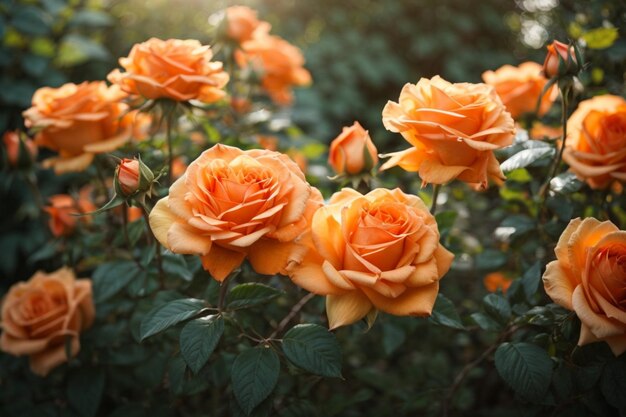 rosa naranja en tiro de enfoque suave