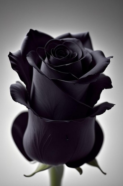 Rosa negra Gotas de agua