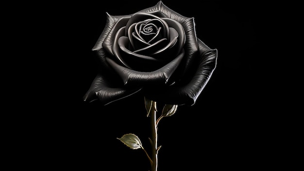 Rosa negra isolada em fundo branco Flor rosa de cor preta