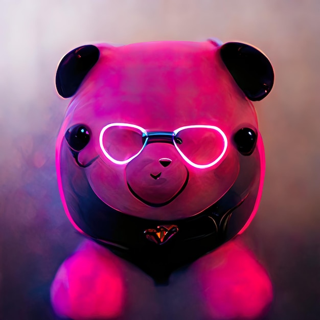 Rosa Neon-Teddybär_Generative KI