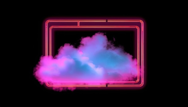 Foto rosa neonschwarzer hintergrund generative ki
