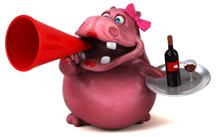 Foto rosa nilpferd - 3d-illustration