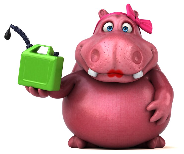 Foto rosa nilpferd - 3d-illustration
