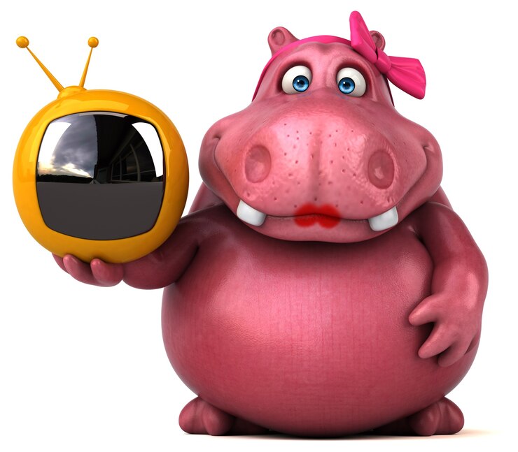 Foto rosa nilpferd - 3d-illustration