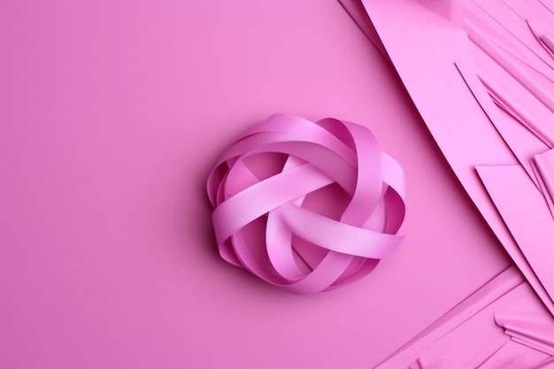 Foto rosa oder violettes band als symbol für die aufklärung über brustkrebs oder epilepsie und kopierraum weltkrebstag